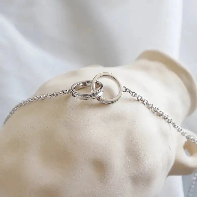 Lovcia Party Double Loops Curb Chain 925 Sterling Silver Bracelet-Bracelets-Rhodium-Rhodium
