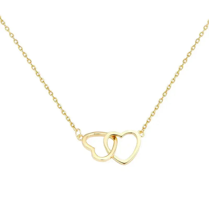 Lovcia Party Hollow Heart to Heart 925 Sterling Silver Necklace-Necklaces-Silver-Silver