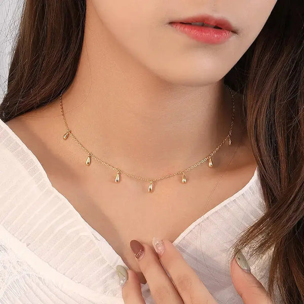 Lovcia Party Mini Warerdrops 925 Sterling Silver Choker Necklace-Necklaces-