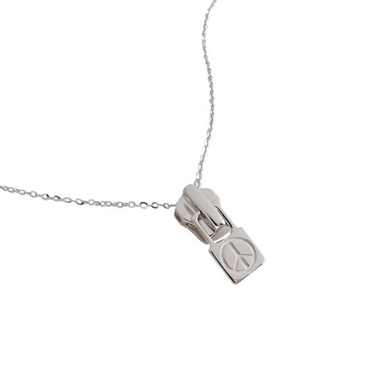 Lovcia Peace Sign Necklace 925 Silver Gold Plated 450mm-Necklaces-Yellow Gold-