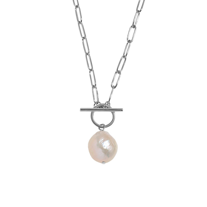 Lovcia Pearl 12.5mm Hollow Chain 925 Silver Necklace-Necklaces-450mm-450mm