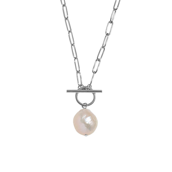 Lovcia Pearl 12.5mm Hollow Chain 925 Silver Necklace-Necklaces-450mm-450mm