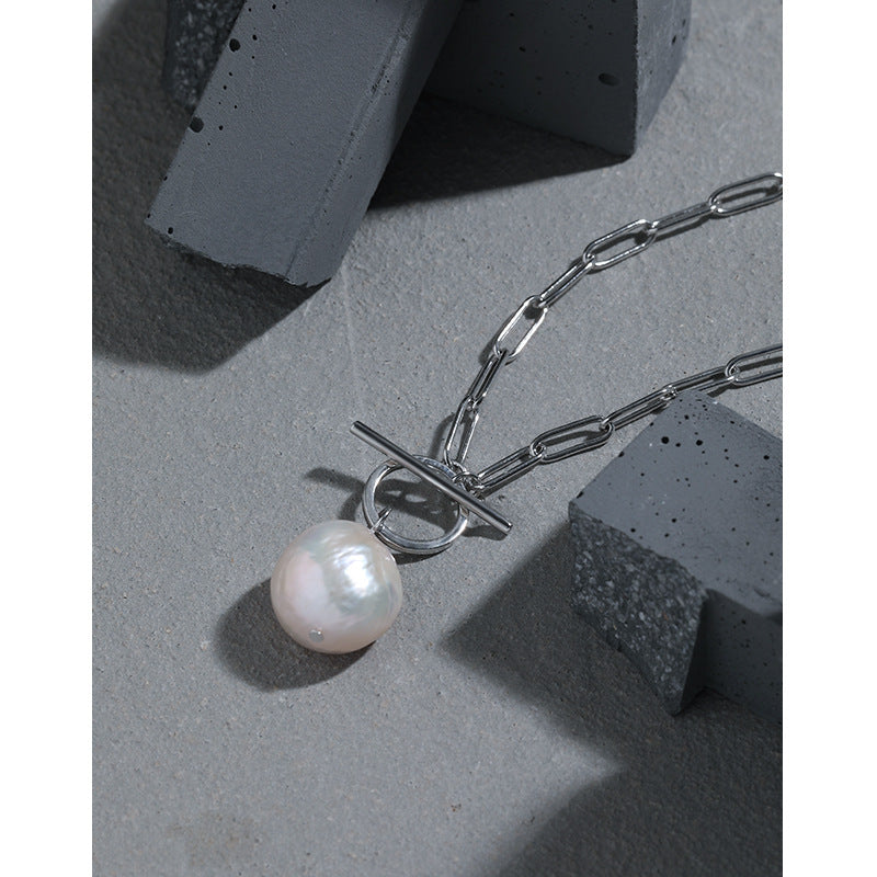 Lovcia Pearl 12.5mm Hollow Chain 925 Silver Necklace-Necklaces-450mm-450mm