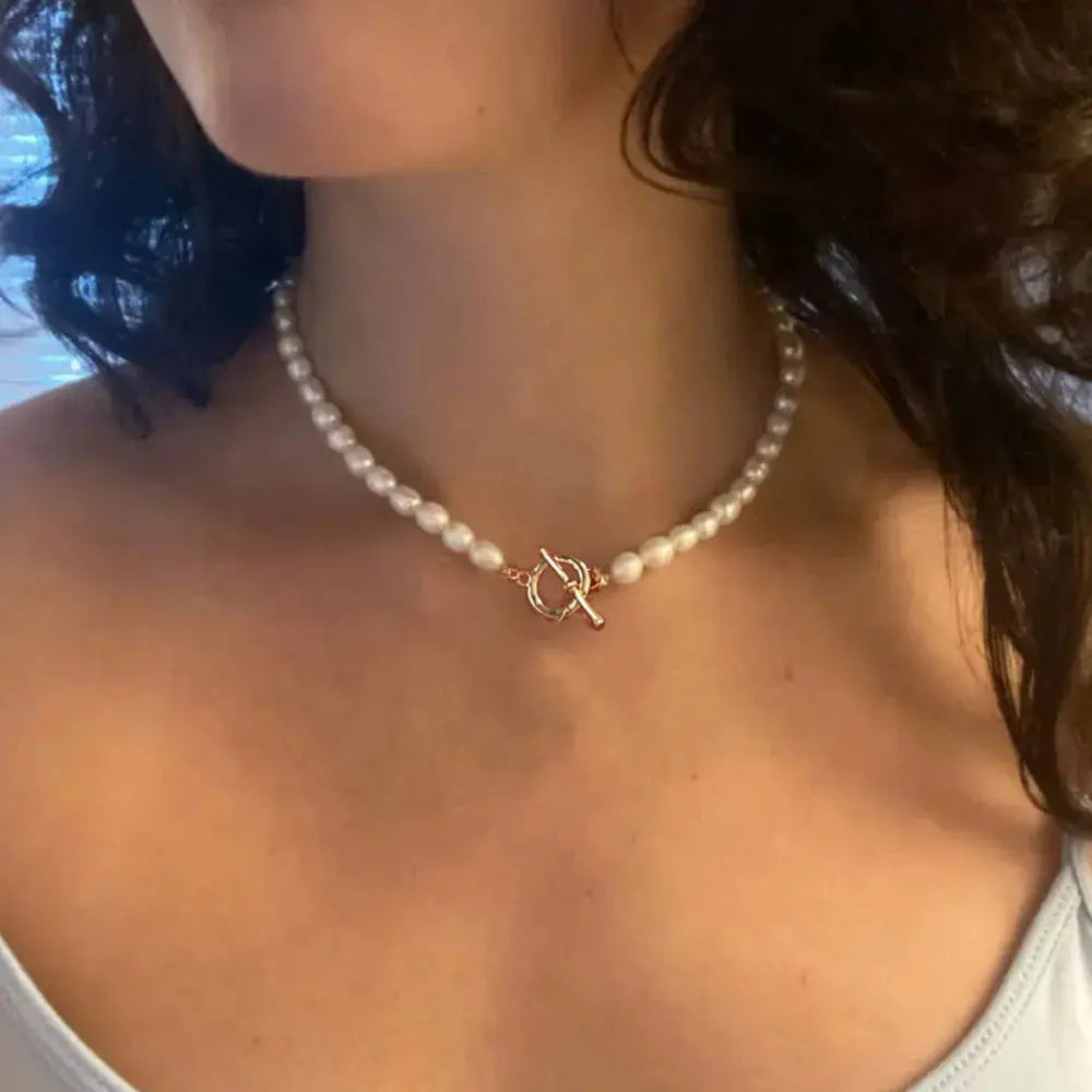 Lovcia Pearl Chain Bracelet And Necklace Set-Necklaces-18cm Golden Suit-18cm Golden Suit