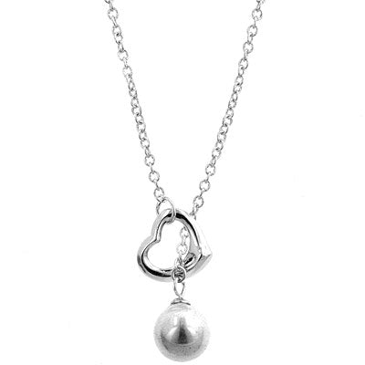 Buy LOVCIA Pearl-Embellished Heart Charm Necklace - Latest women's necklace