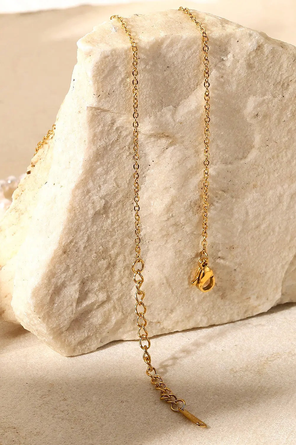 Lovcia Pearl Hoop Link Pendant Necklace-Necklaces-White/Gold-One Size-White/Gold