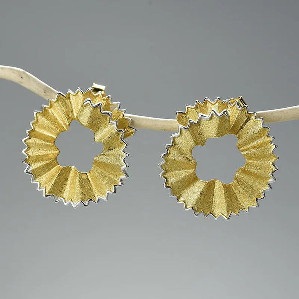 Lovcia Pencil Shavings Design Style Sterling Silver Earrings For Women-Earrings-Silver-Silver