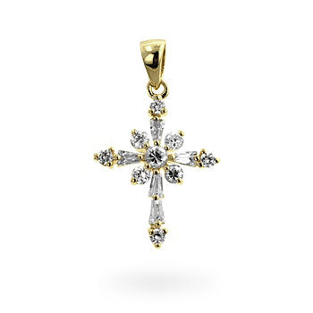 Buy LOVCIA Radiant Snowflake Cross Necklace - Latest Stylish Pendants for Women