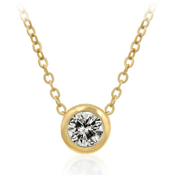 Buy LOVCIA Golden Solitaire Bezel Pendant with Cubic Zirconia - Latest Stylish Pendants for Women