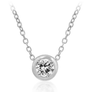 Buy LOVCIA Elegant Rhodium-Plated Bezel Set Cubic Zirconia Pendant - Latest Stylish Pendants for Women