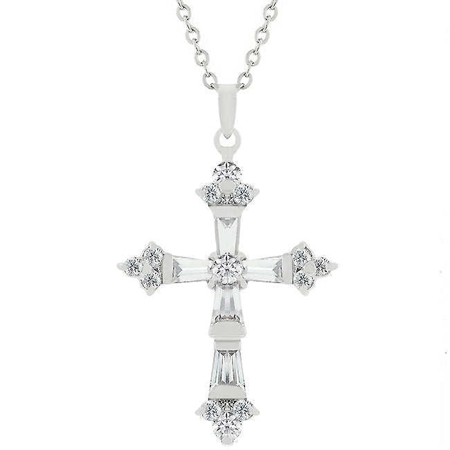 Buy LOVCIA Radiant Cubic Zirconia Cross Necklace - Latest Stylish Pendants for Women