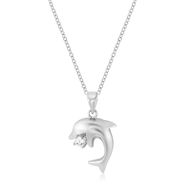 Buy LOVCIA Rhodium-Plated Dolphin Pendant with Cubic Zirconia - Latest Stylish Pendants for Women