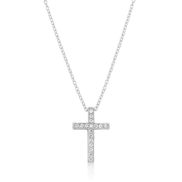 Buy LOVCIA Radiant Rhodium Filigree Heart Cross Necklace - Latest Stylish Pendants for Women