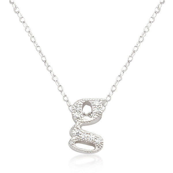 Buy LOVCIA Cubic Zirconia Initial G Necklace in Silver Tone - Latest Stylish Pendants for Women