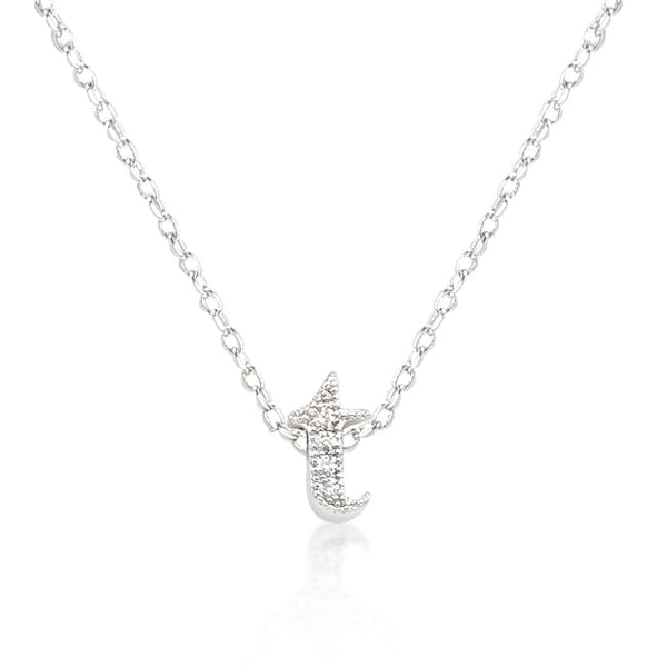 Buy LOVCIA Dazzling Cubic Zirconia Initial T Necklace - Latest Stylish Pendants for Women