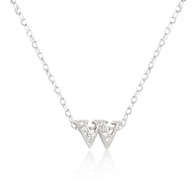 Buy LOVCIA Sparkling Cubic Zirconia Initial W Necklace - Latest Stylish Pendants for Women