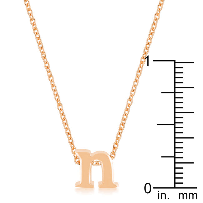 Buy LOVCIA Personalized Rose Gold Initial Necklace with Letter N Pendant - Latest Stylish Pendants for Women