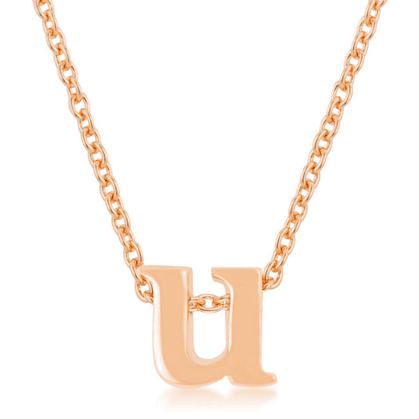 Buy LOVCIA U Initial Necklace with Rose Gold Tone Finish - Latest Stylish Pendants for Women