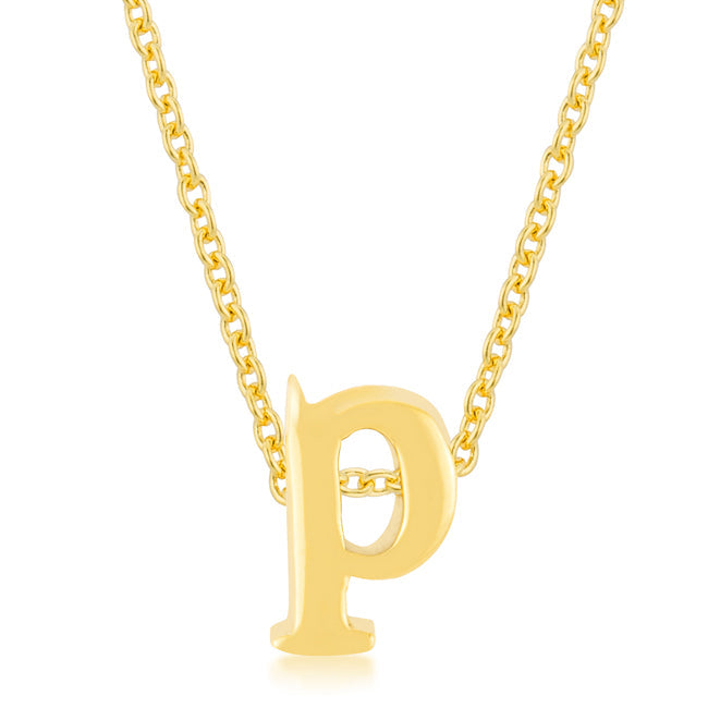 Buy LOVCIA Radiant Gold Tone P Initial Necklace - Latest Stylish Pendants for Women