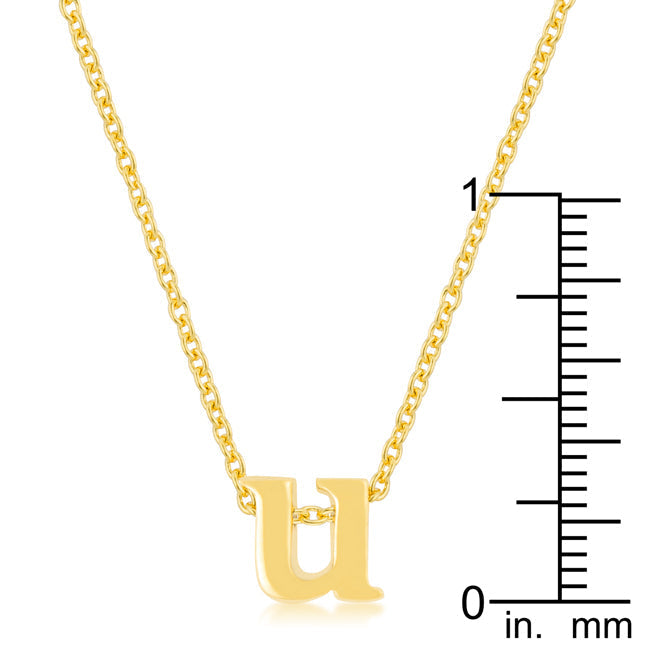 Buy LOVCIA Radiant Gold Tone U Initial Necklace - Latest Stylish Pendants for Women