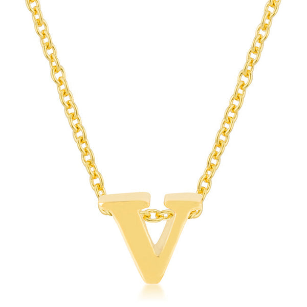 Buy LOVCIA Radiant Gold Tone Initial V Necklace - Latest Stylish Pendants for Women