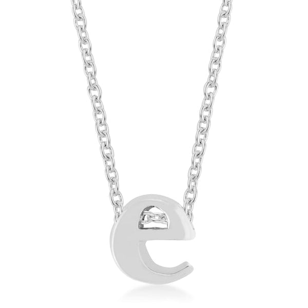 Buy LOVCIA Jewelry Elegant Rhodium Initial E Necklace - Latest Stylish Pendants for Women