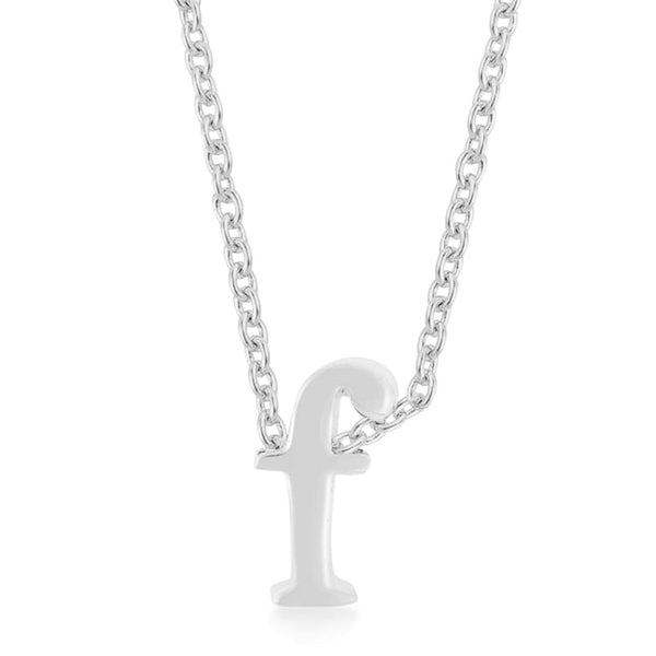 Buy LOVCIA Shiny Rhodium Plated Brass Initial 'F' Necklace - Latest Stylish Pendants for Women