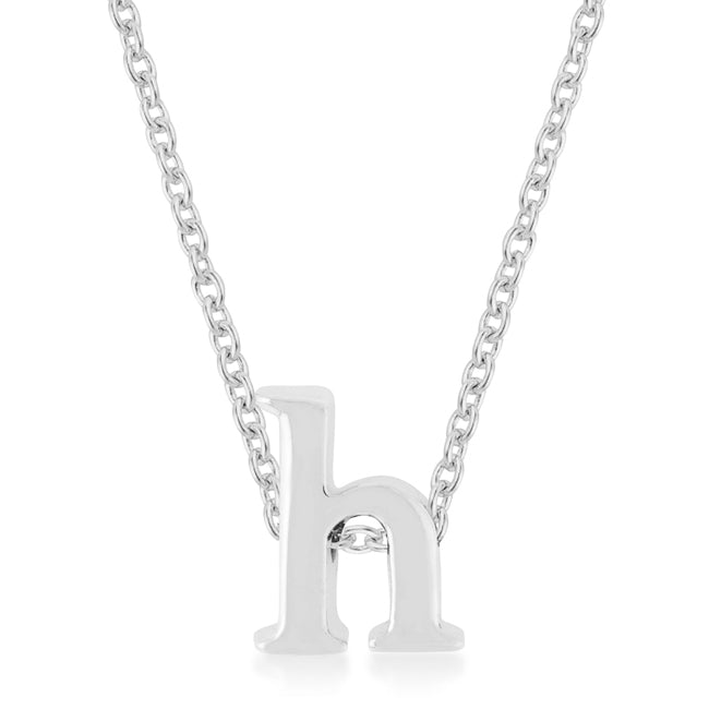 Buy LOVCIA Shiny Rhodium Plated Brass Initial H Necklace - Latest Stylish Pendants for Women