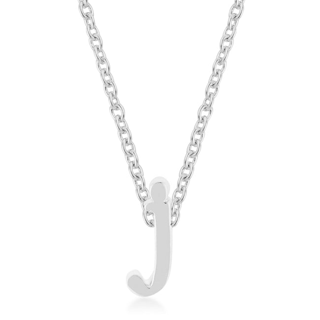 Buy LOVCIA Shiny Rhodium Tone J Initial Necklace - Latest Stylish Pendants for Women