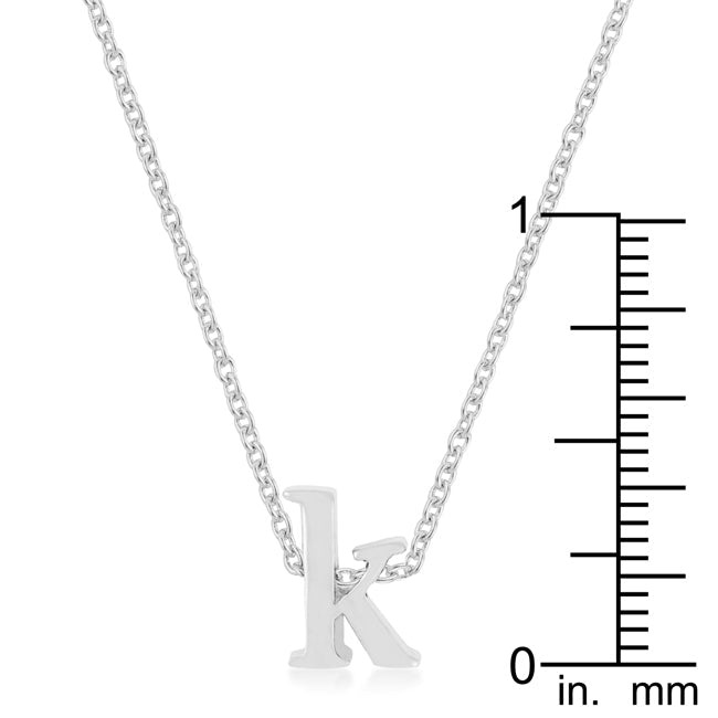 Buy LOVCIA Shiny Rhodium-Plated Brass K Initial Necklace - Latest Stylish Pendants for Women