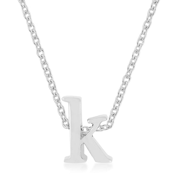 Buy LOVCIA Shiny Rhodium-Plated Brass K Initial Necklace - Latest Stylish Pendants for Women