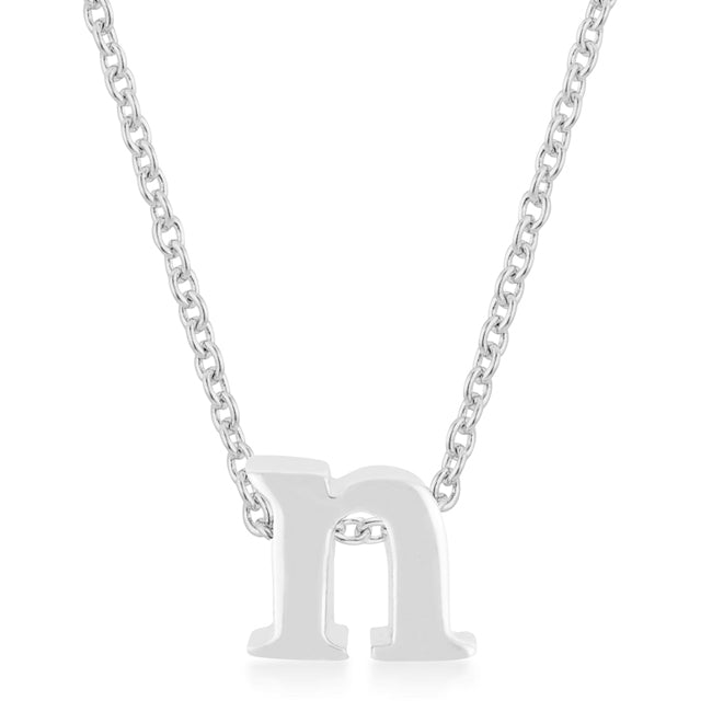 Buy LOVCIA Shiny Rhodium Plated Initial N Necklace - Latest Stylish Pendants for Women