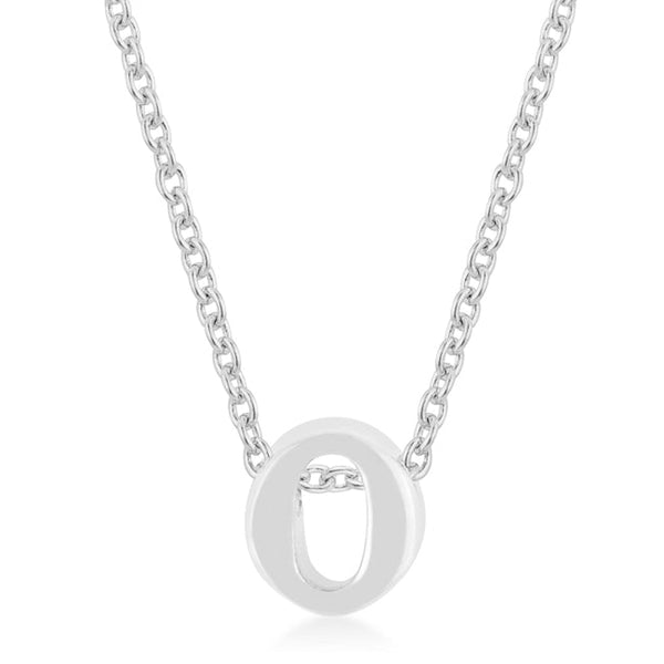 Buy LOVCIA Rhodium Shiny Initial 'O' Necklace in Silver Tone - Latest Stylish Pendants for Women