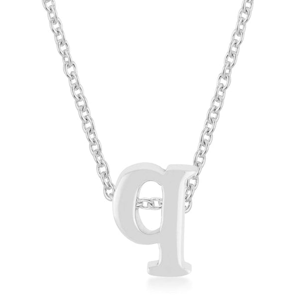 Buy LOVCIA Radiant Silver Initial Q Necklace with Rhodium Shine - Latest Stylish Pendants for Women