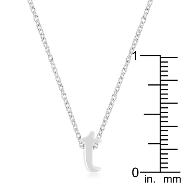 Buy LOVCIA Rhodium Shiny Initial T Necklace - Latest Stylish Pendants for Women