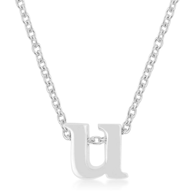 Buy LOVCIA Initial U Necklace in Rhodium Plated Brass - Latest Stylish Pendants for Women