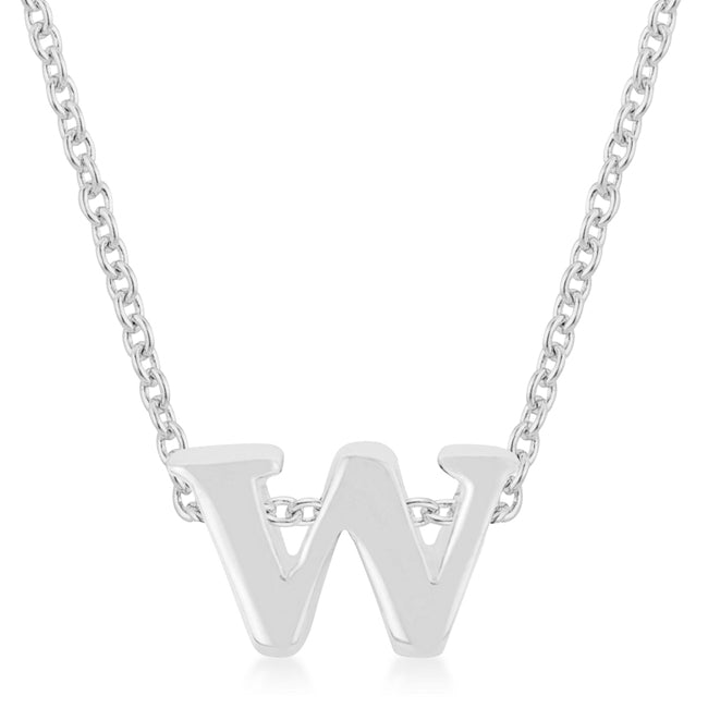 Buy LOVCIA Rhodium Shiny Initial 'W' Necklace with Lead-Free Brass - Latest Stylish Pendants for Women