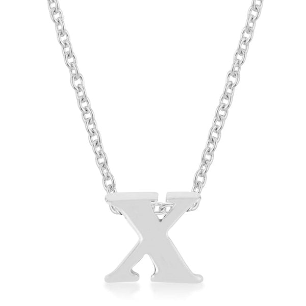 Buy LOVCIA Rhodium Shiny Initial X Necklace in Silver Tone - Latest Stylish Pendants for Women