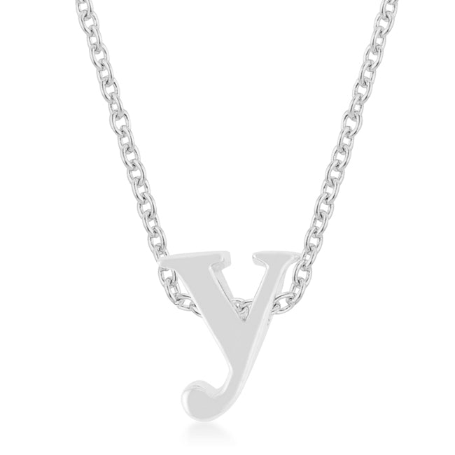 Buy LOVCIA Luminous Silver Initial Y Necklace with Rhodium Plating - Latest Stylish Pendants for Women