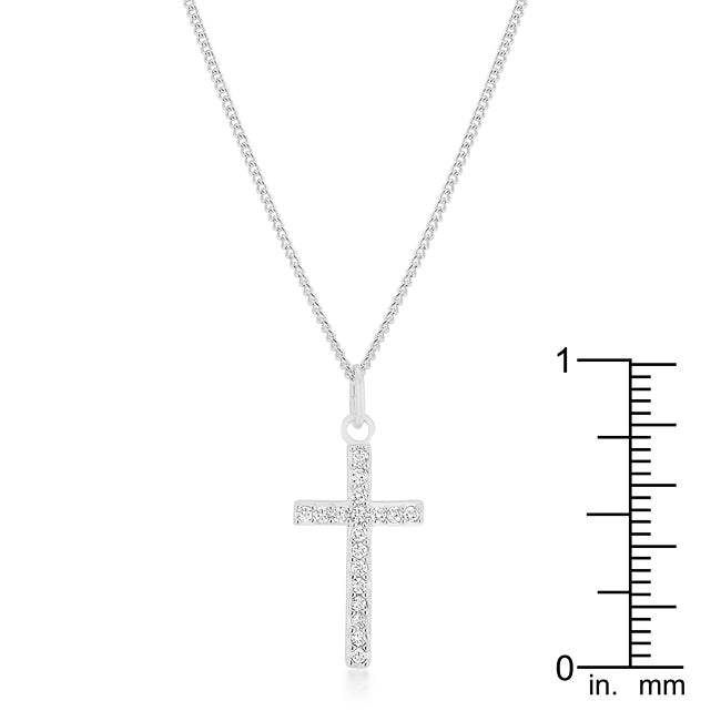 Buy LOVCIA Jewelry Elegant Rhodium Plated Cross Necklace - Latest Stylish Pendants for Women