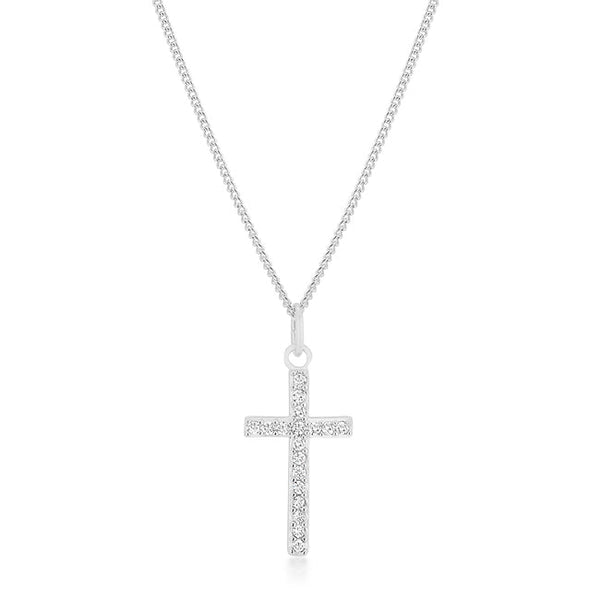 Buy LOVCIA Jewelry Elegant Rhodium Plated Cross Necklace - Latest Stylish Pendants for Women