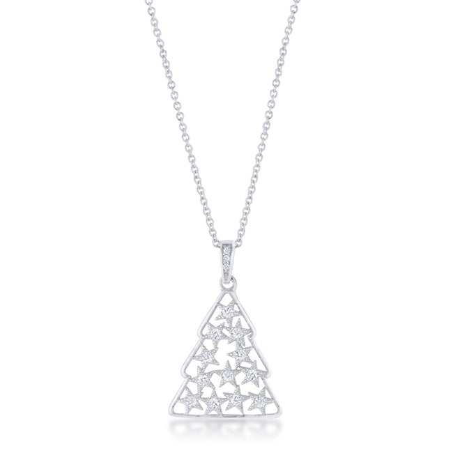 Buy LOVCIA Holiday Pave Christmas Tree Pendant with .2 ct CZ Rhodium - Latest Stylish Pendants for Women