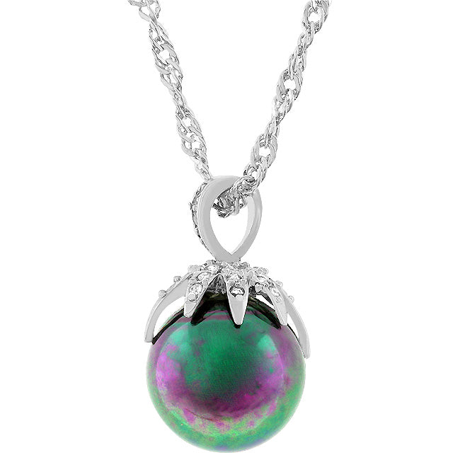 Buy LOVCIA Tahitian Pearl and Zirconia Leaf Pendant - Latest Stylish Pendants for Women