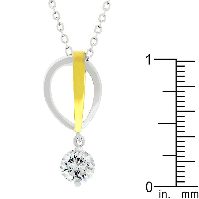 Buy LOVCIA Elegant Two-Tone Raindrop Pendant with Cubic Zirconia - Latest Stylish Pendants for Women