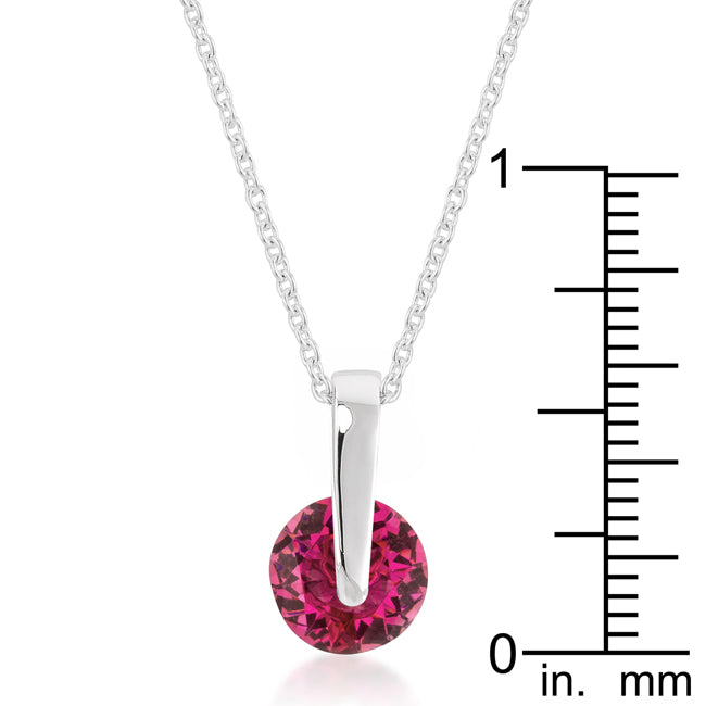 Buy LOVCIA Elegant Red Cubic Zirconia Solitaire Pendant with Rhodium Finish - Latest Stylish Pendants for Women