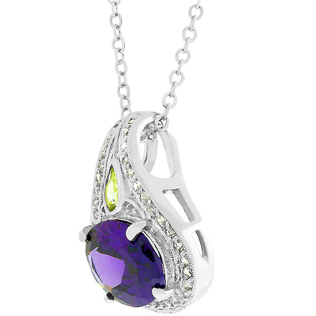 Buy LOVCIA Amethyst Elegance Cubic Zirconia Necklace - Latest Stylish Pendants for Women