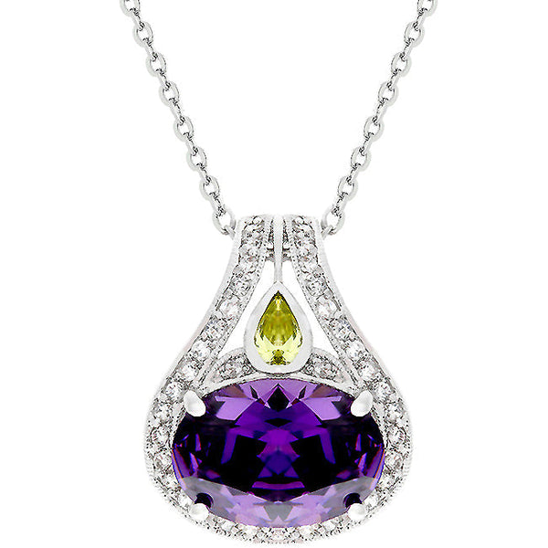 Buy LOVCIA Amethyst Elegance Cubic Zirconia Necklace - Latest Stylish Pendants for Women