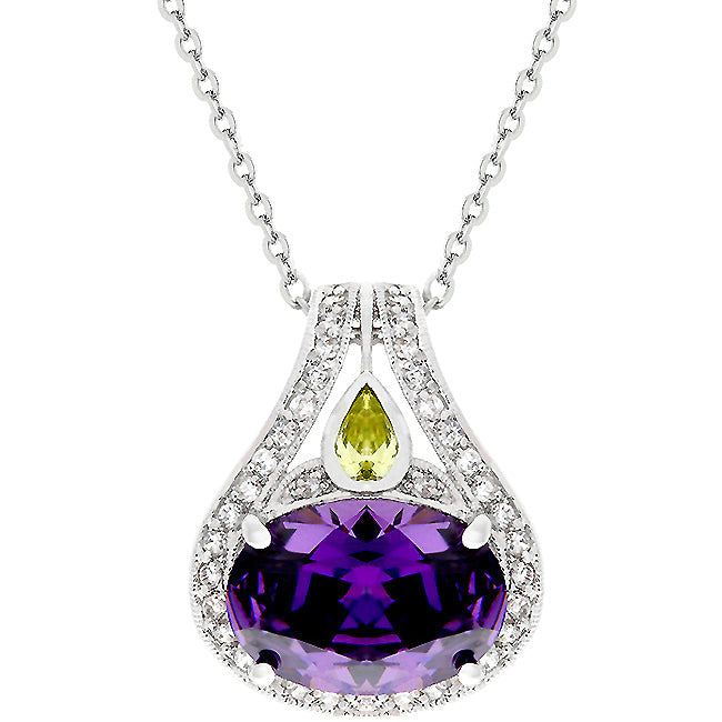 Buy LOVCIA Amethyst Elegance Cubic Zirconia Necklace - Latest Stylish Pendants for Women