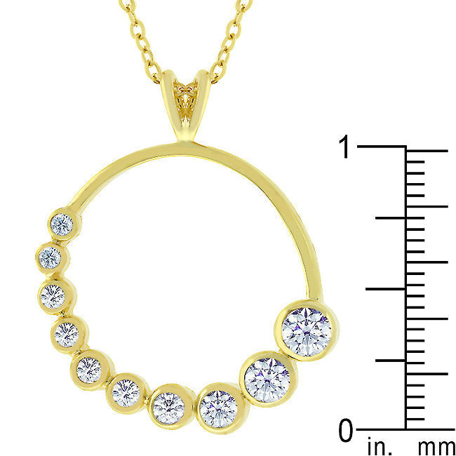 Buy LOVCIA Radiant Gold-Plated Circular Cubic Zirconia Pendant - Latest Stylish Pendants for Women