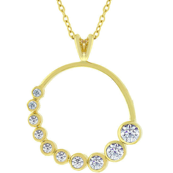 Buy LOVCIA Radiant Gold-Plated Circular Cubic Zirconia Pendant - Latest Stylish Pendants for Women